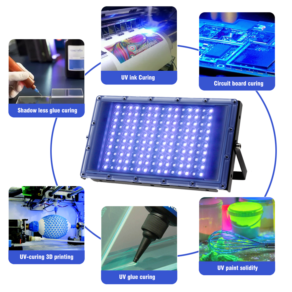 395nm 365nm LED UV Flutlicht 300W Bühne Hintergrundbeleuchtung 220V Wasserdichte Ultrafloilet Lampe Fluoreszierende Party Photocuring lampe