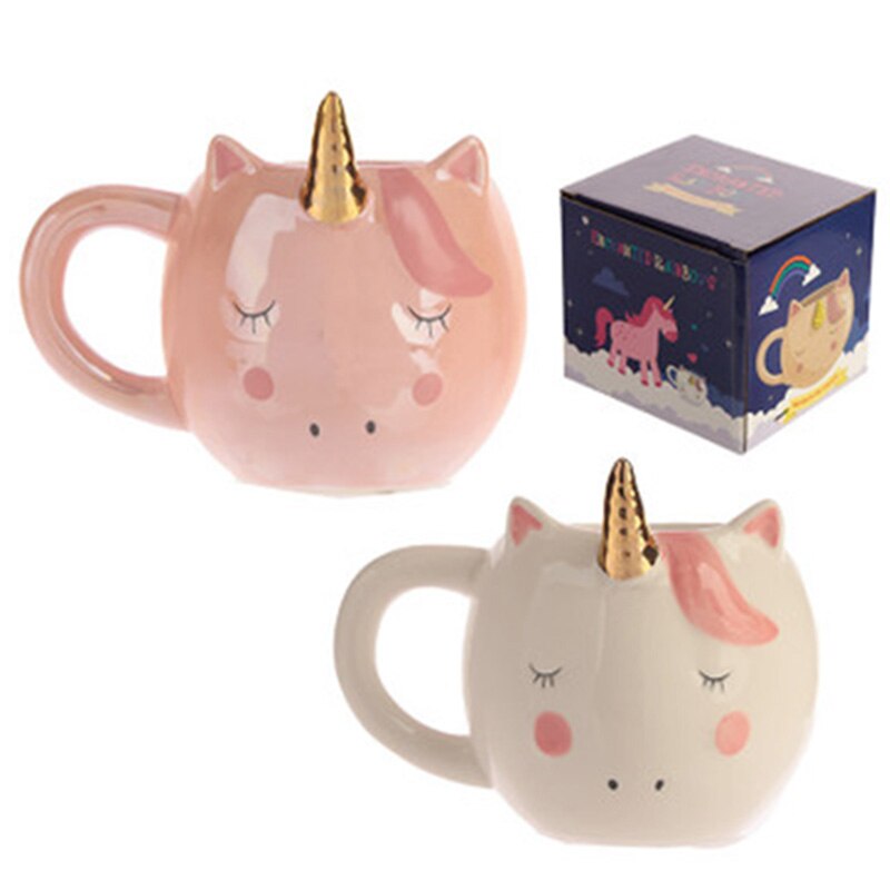 Einhorn Becher 300mL Regenbogen Pferd Einhorn Tassen Tasse Niedlichkeit 3D Einhorn Keramik Kaffee Becher Gold/Kupfer Stereo niedlich Einhorn Tassen