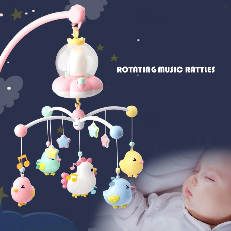 Baby rasseln Krippe Mobile mit Fernsteuerungs Musik Box Nacht Licht Drehen Neugeborenen beschwichtigen Schlaf Bett Spielzeug Infant Rassel Spielzeug