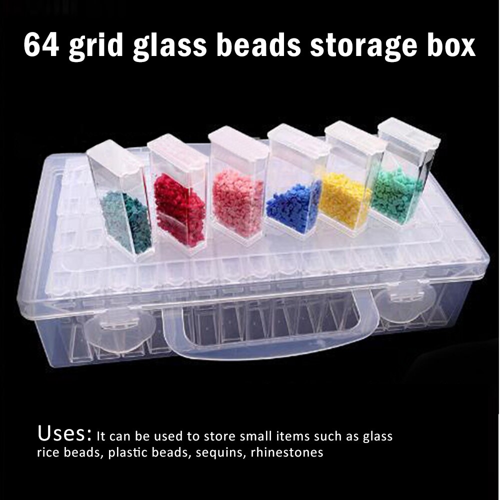 64 Grids Kralen Container Diamant Schilderen Opbergdoos Borduren Storage Case Plastic Box Organizer Voor Sieraden Strass Kralen