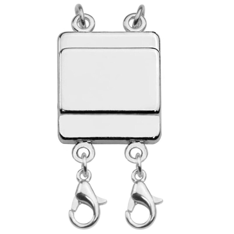 Necklet Double Layering Clasp Diy Jewelry Accessories Lobster Buckle Metal Double Layering Clasp Jewelry Accessories: Silver-2