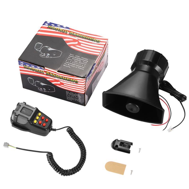 Tone Sound Car Emergency Siren Car Siren Horn Mic PA Speaker System Emergency Amplifier Hooter 12V 100W for Auto Motorcycle