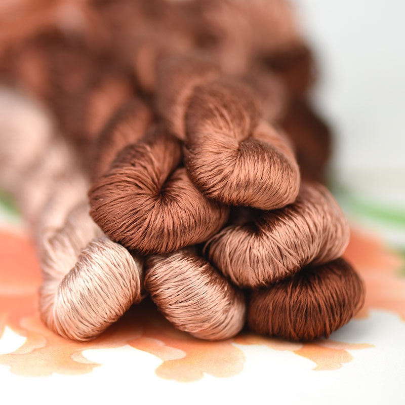 1pcs/400m silk embroidery thread / 100% silk thread /hand embroidery embroider cross stitch/pine nut brown
