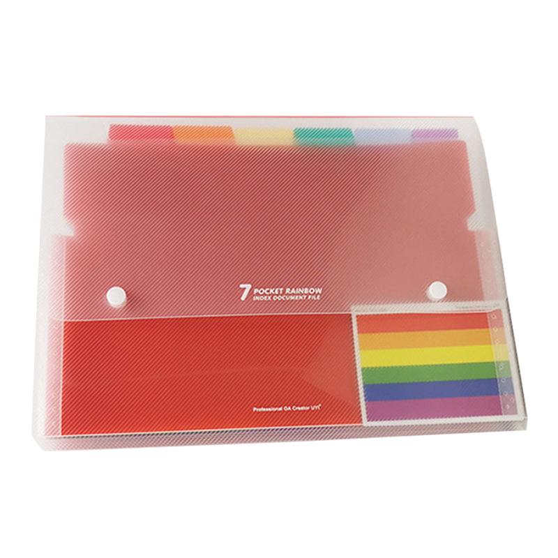 7 taschen Datei Ordner mit 2 Tasten Regenbogen Dokument Ordner Erweiterbar Ordner Tasche Tragbare Datei Veranstalter: Ursprünglich Titel