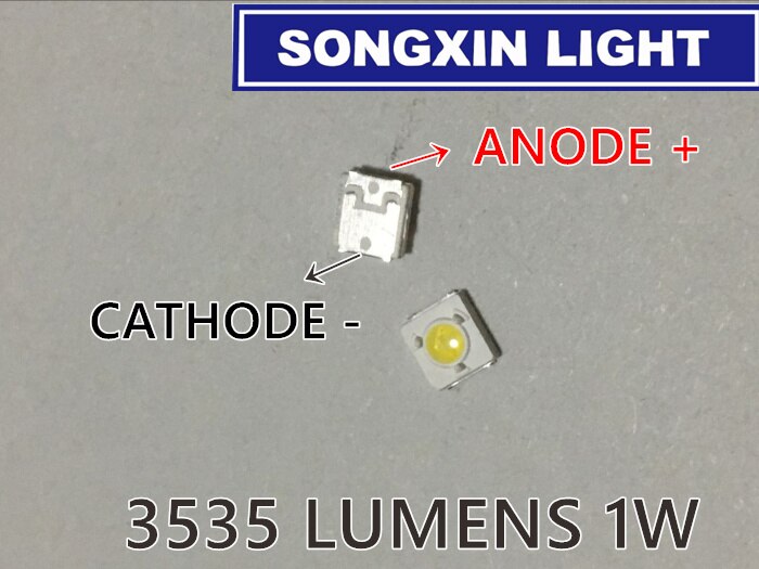 1000 stücke Lumen lg innotek samsung wooree LED Diode 3535 3537 hoch Energie 1W 3V Kühles weiß Für LED LCD TV Hintergrundbeleuchtung Lampe perlen 3D