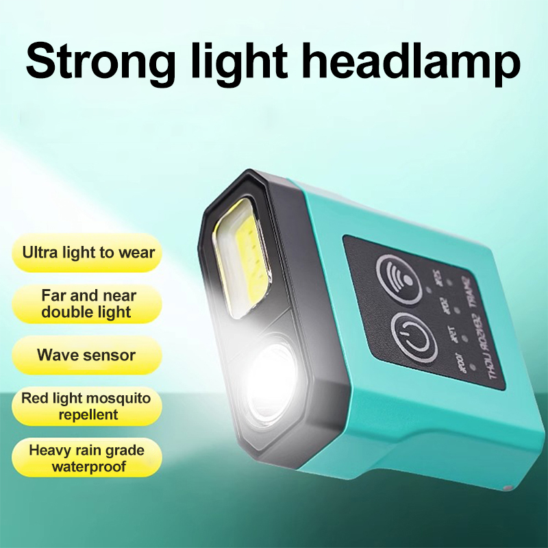 mini ledet-hodelykt sensor hatteklips frontlykt kolbe utendørs vanntett camping arbeid hodemontert usb-frakt induksjonsfrontlykt