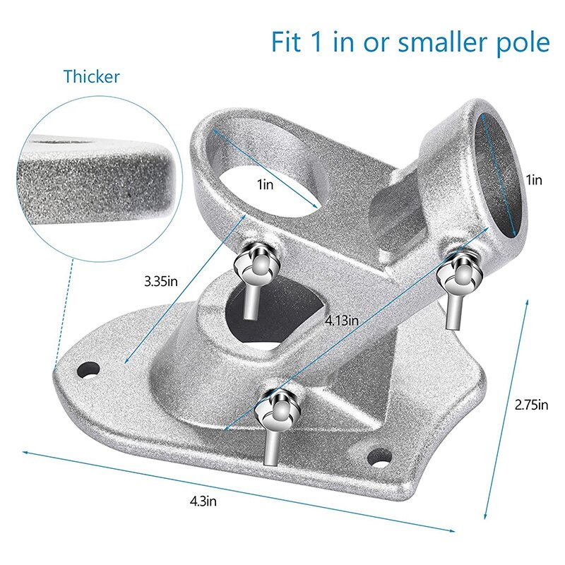 Flag Pole Holder Bracket For House Outdoor,All Weather Flagpole Bracket,Heavy Duty Rust Proof Mount Hardware
