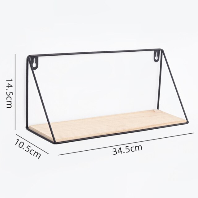 Grid Wall Mounted Hanging Home Bedroom Display Hook Flower stand Shelf Hexagonal 3 layers Iron Rack Organizer Art: G Type Large