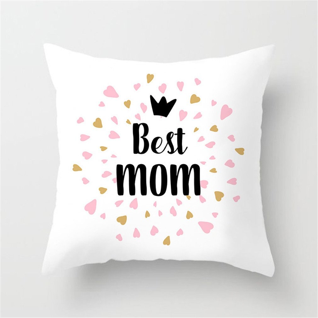 Funda de almohada con estampado de piel de melocotón para decoración del Día de la madre, 45cm, funda de cojín lavable para sofá, 4 unidades