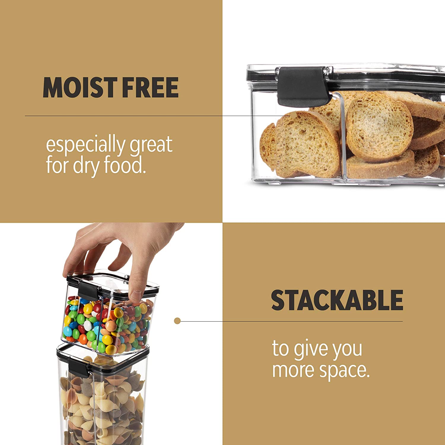 Airtight Food Storage Container Plastic Kitchen Refrigerator noodle Breadbasket Sugar Flour Baking Supplies Pantry organizer