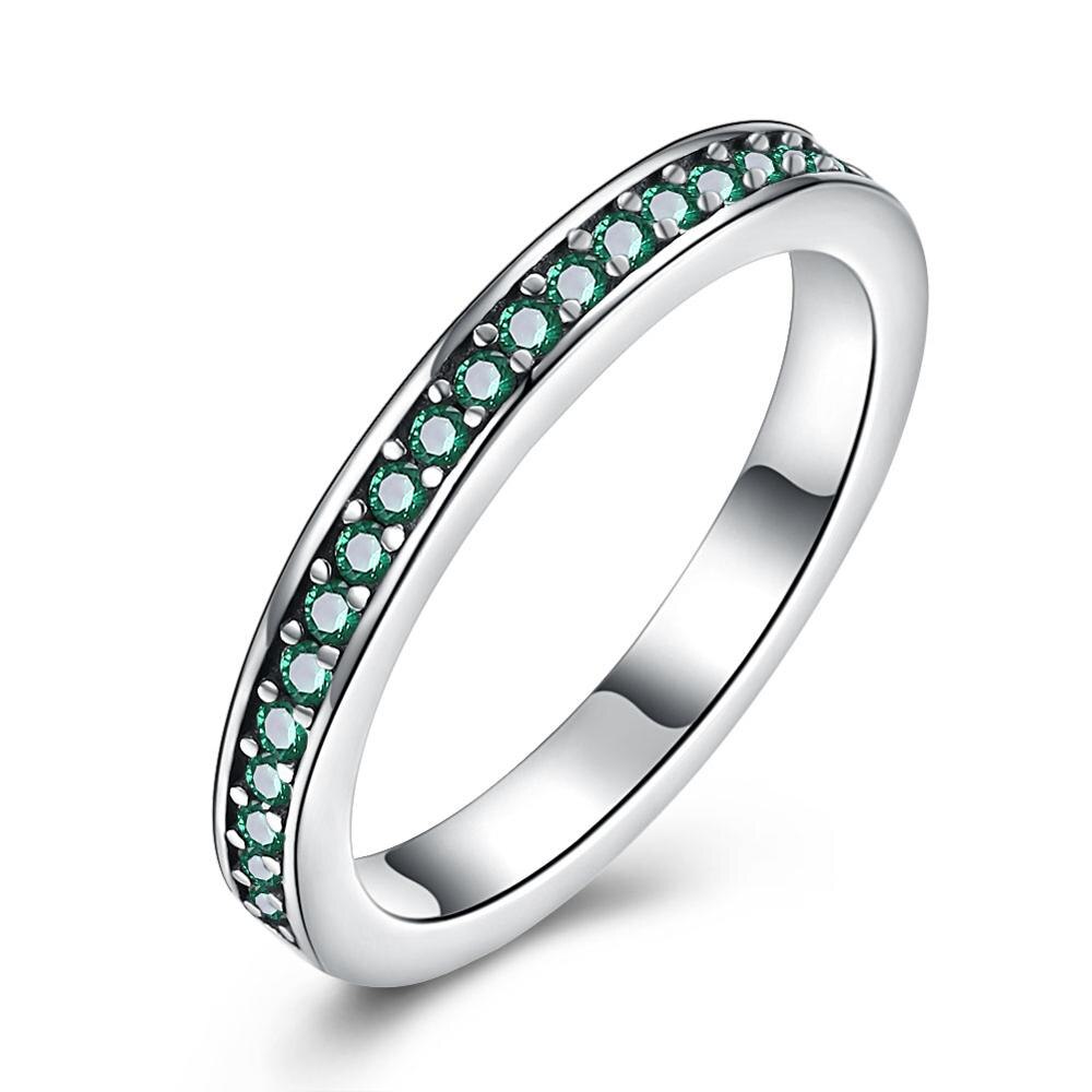 3 kleurenopties ronde rij van kubieke zirkonia accessoires trouwringen voor dames sieraden (jewelora  ri103327): 8 / Groente
