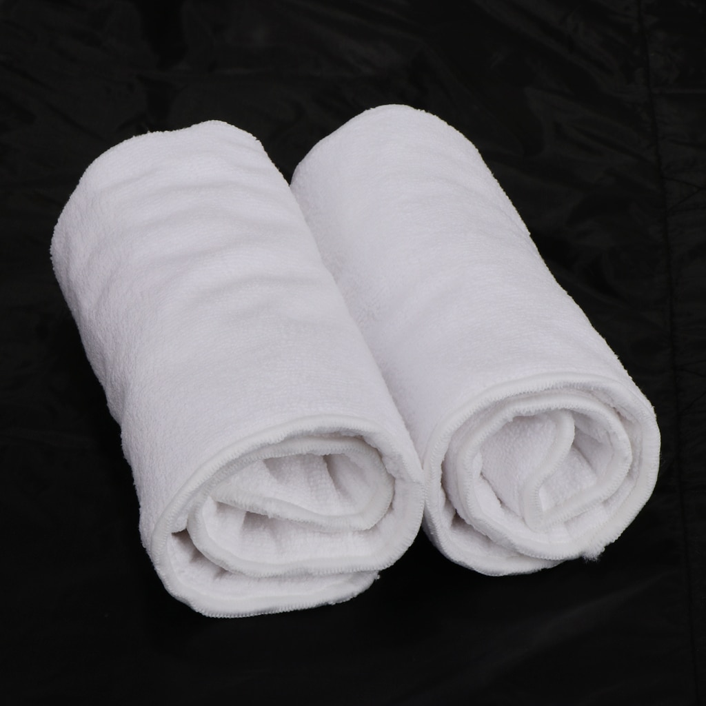 2pcs Super Absorbent Washable Reuseable Adults Baby Diaper Nappies Inserts Changing Cloth Liners White