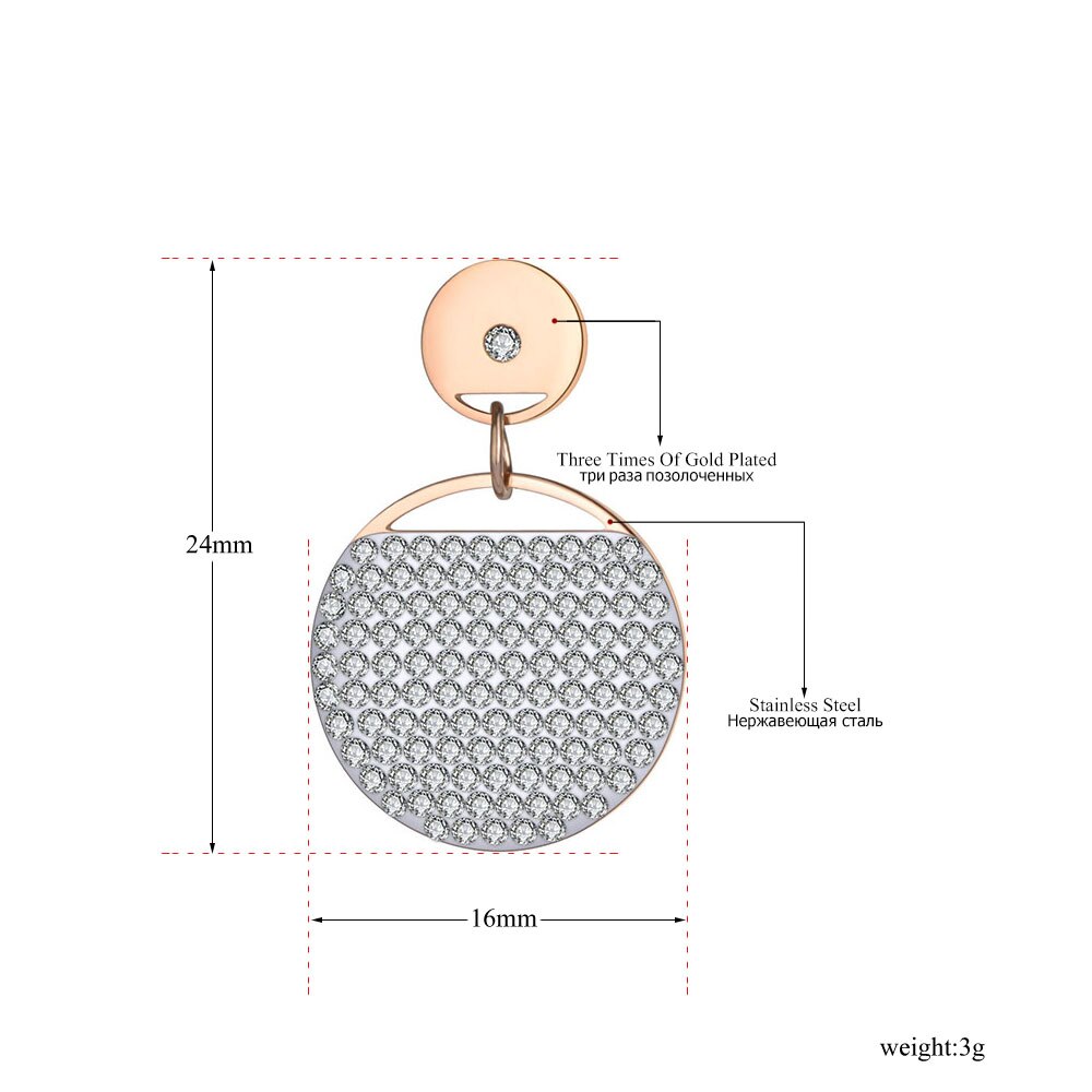 Lokaer modisch Rose Gold Runde Kreis Tonne glänzend CZ Kristall Zucht Ohrringe Für Frauen Übertreibung Büro Mädchen Ohrringe Schmuck E19095