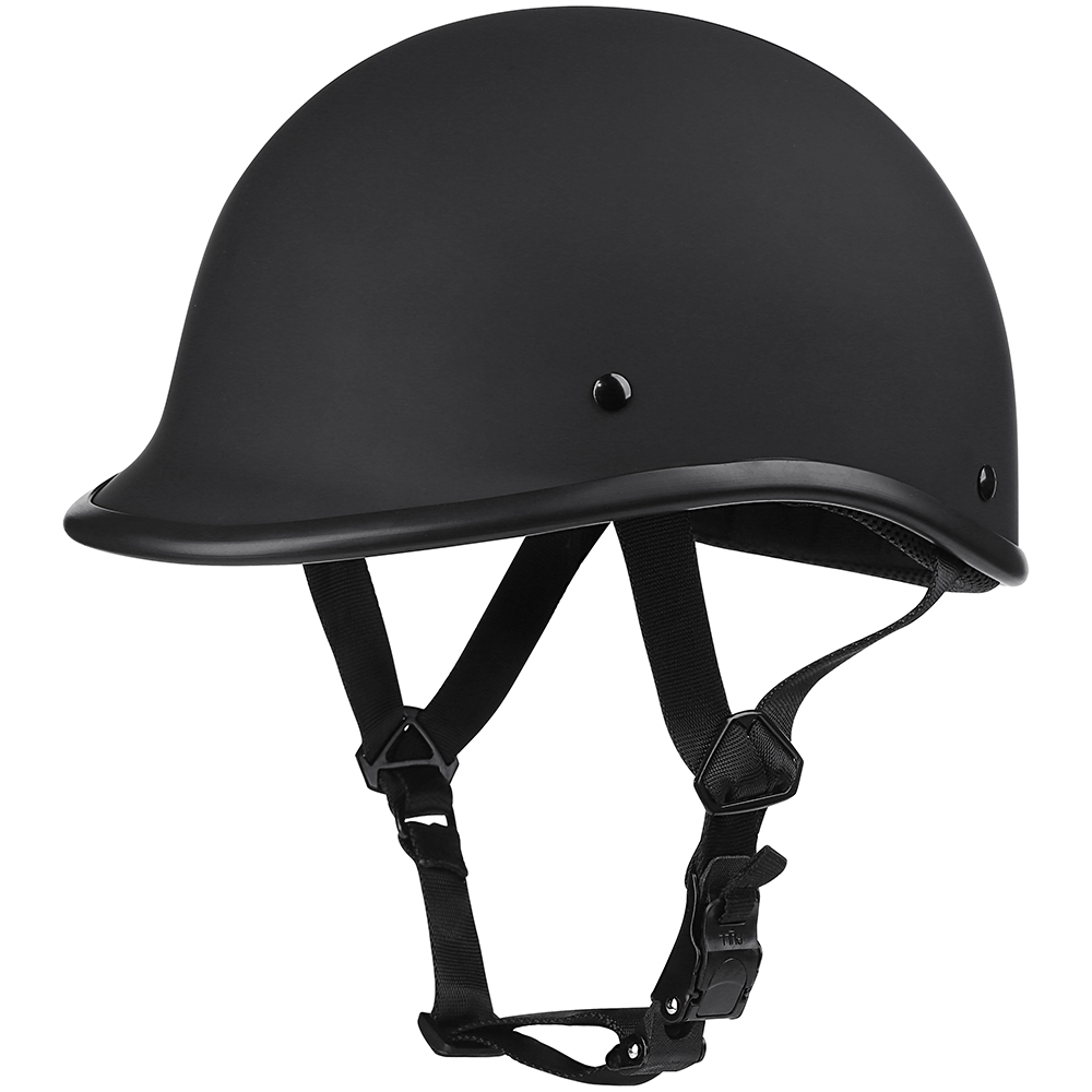 Medio casco de motocicleta casco Vintage alemán Moto motocicleta cara abierta retro scooter medio casco motociclista piloto casco: Gris oscuro / M