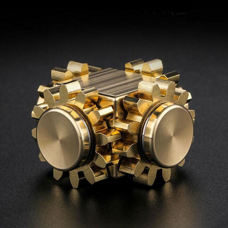 Fingertip gyro gear linkage cube pure copper finger mechanical gyro adult decompression toy 1