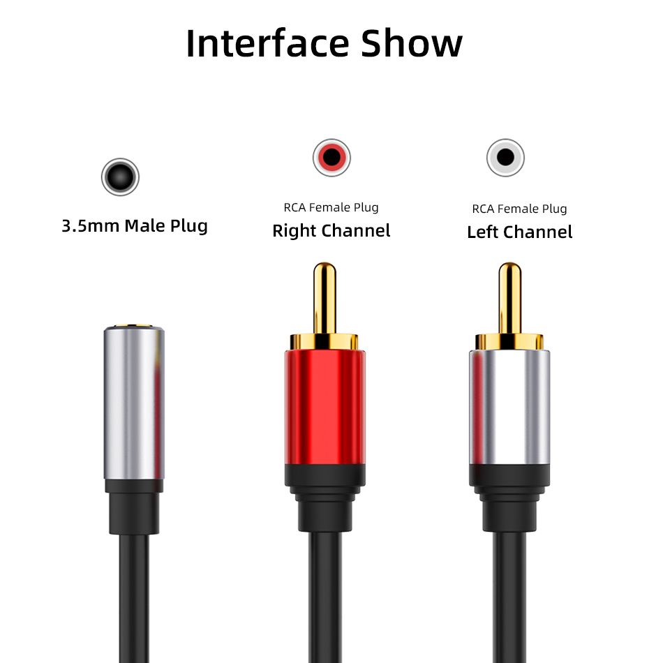 Rca Kabel 2RCA Male Naar 3.5Mm Vrouwelijke Audio Aux Kabel 3.5Mm Jack Rca Kabel Voor MP3 Edifer Telefoon home Theater Dvd 2RCA Audio Kabel