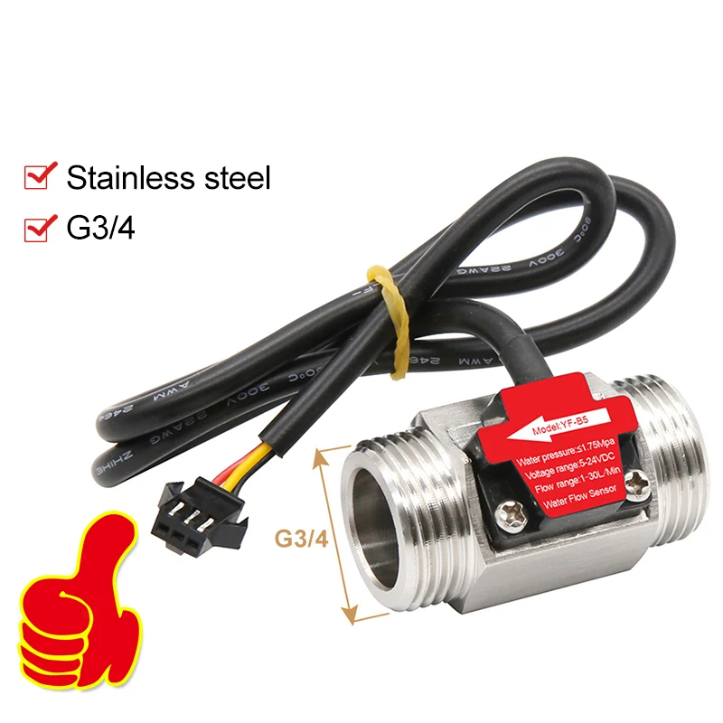 304 Stainless Steel Water Flow Sensor Dn40 Dn50 Water Flow Detection 1.5 Inch G2 Inch Hall Turbine Flowmeter