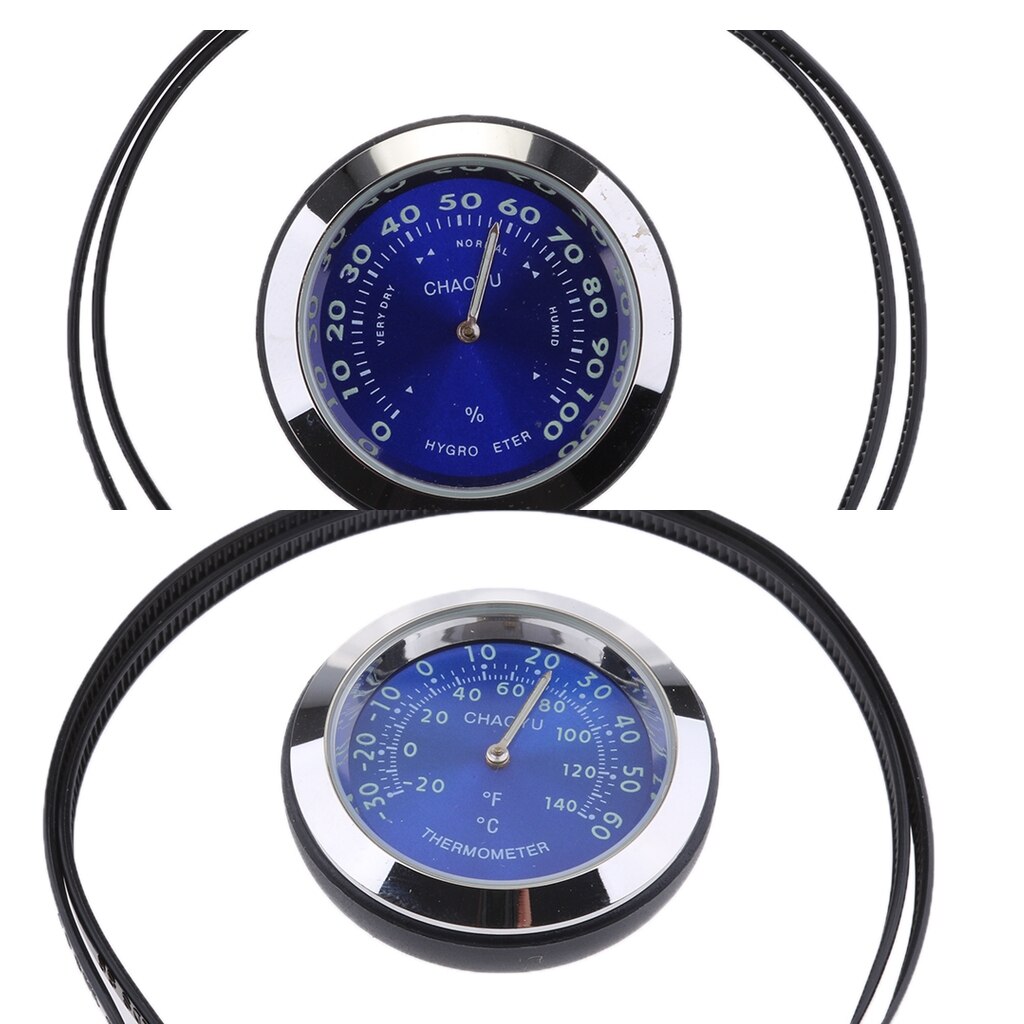2 stücke Motorrad Fahrrad Zifferblatt Meter-Thermometer Hygrometer Wasserdichte-Blau