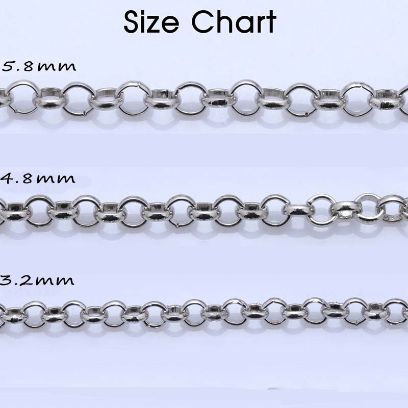 2 m/lot chaîne de collier en métal 3.2/4.8/5.8mm bijoux chaîne en vrac Rhodium/KC or/Gunblack/Bronze Antique pour la fabrication de bijoux