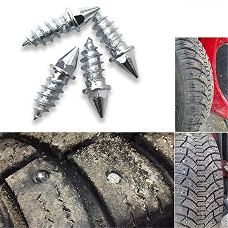 27mm Anti Skid Tire Screw Car Tires Studs Spikes Wheel Snow Chains For Car Vehicle Truck Motorcycle Bike Tires