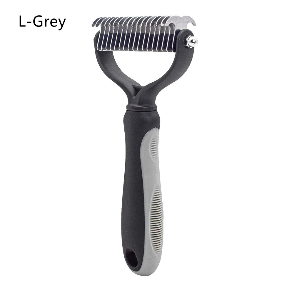 Hair Removal Comb for Dogs Cat Detangler Fur Trimming Dematting Brush Grooming Tool For matted Long Hair Curly Pet: Blue