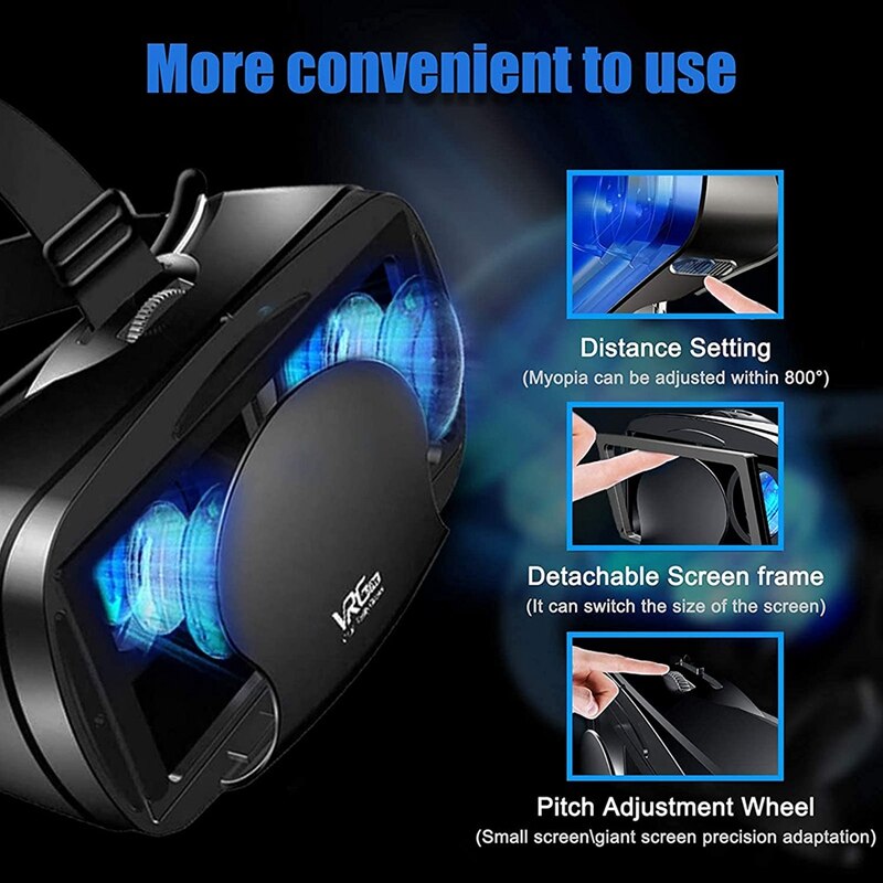 Vr Bril Full-Screen Virtual Reality 3D Bril Vr Set 3D Virtual Reality Bril, verstelbare Vr Bril Met Gamepad