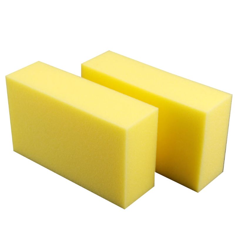 Esponja cuadrada de cera para lavado de coches, accesorio amarillo de gran tamaño, Extra suave, , 5 unidades