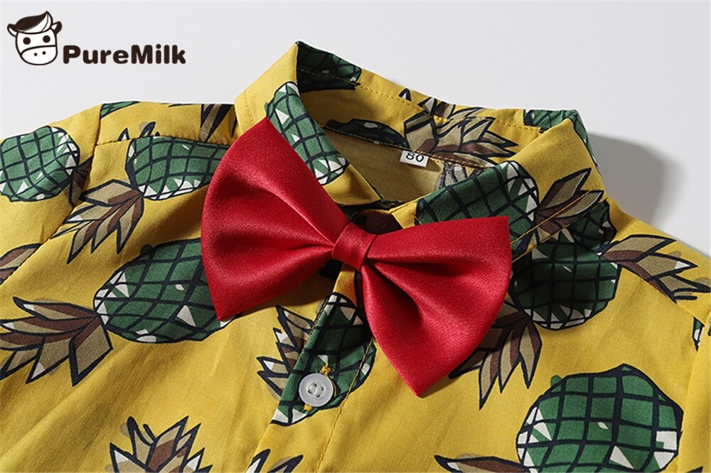 PureMilk Newborn Baby Clothes Letter Printed Shirts With Pants 2PCS/SET With Free Bow Baby Clothing Set