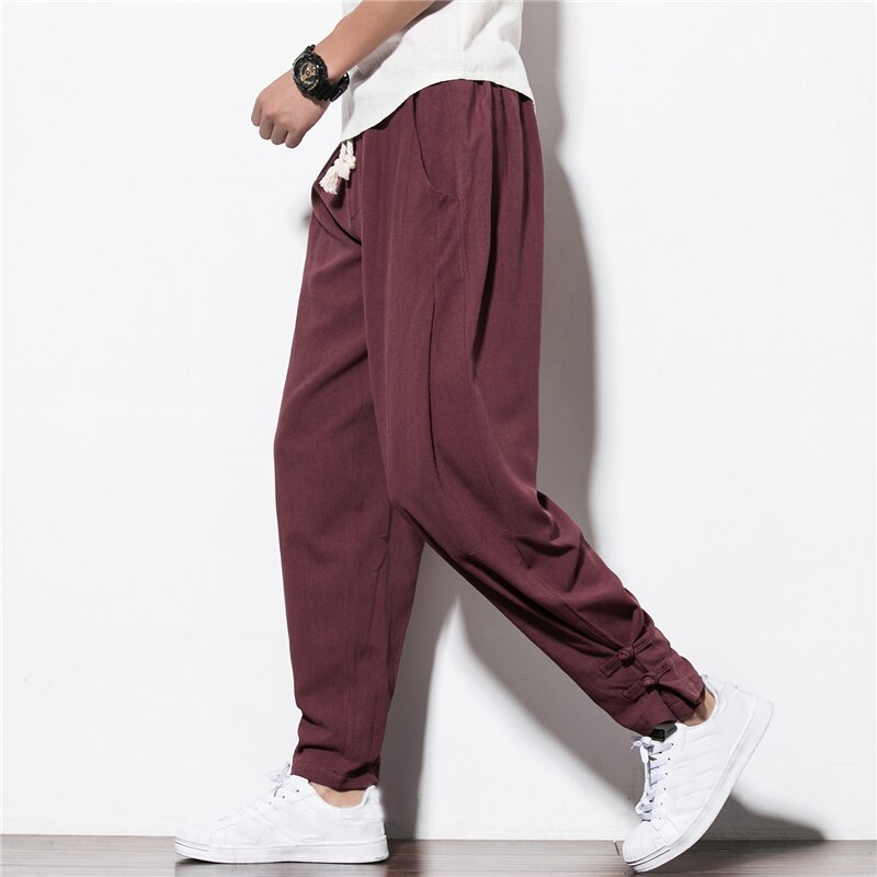 ELI22 Men's Jogger Pants Cotton Male Bodybuilding Fitness Pants Casual Color matching pants Trousers Sweatpants For Man