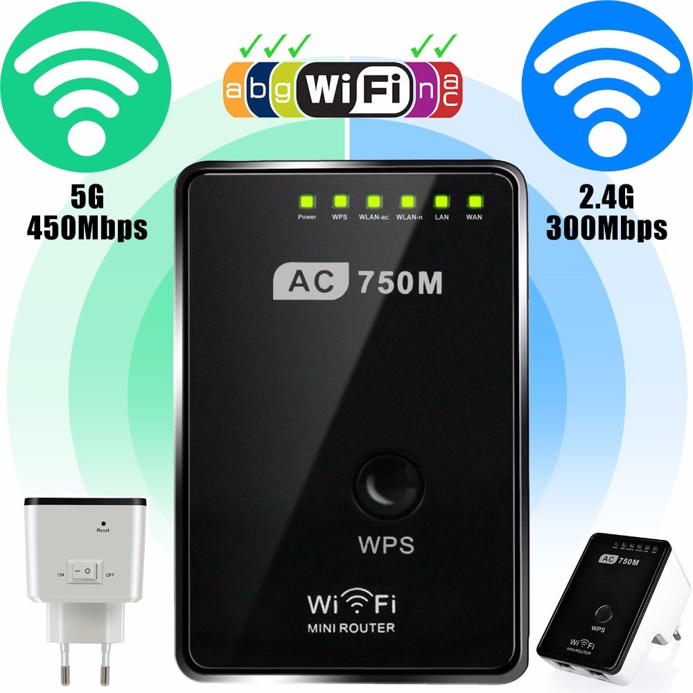 750Mbps kabellos AC 802,11 Wifi Verstärker AP Palette Router Verlängerung Signal Booster Daul Band Wi-Fi 2,4G & 5G EU Stecker 100V ~ 240V