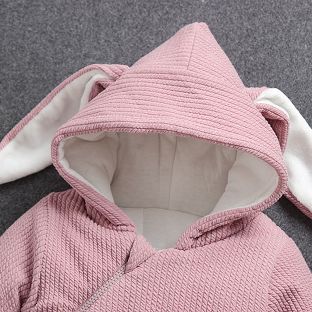 SAGACE Baby Girl Winter Cute Rabbit Ear Jumpsuit Romper Sets Cotton Clothes Kids Girl Outerwear Coats Baby Girl Romper Sets