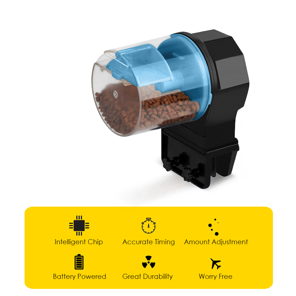 Automatic Fish Feeder Fish Tank Timer Feeder Manual/ Automatic Feeding Electric Adjustable Fish Food Dispenser