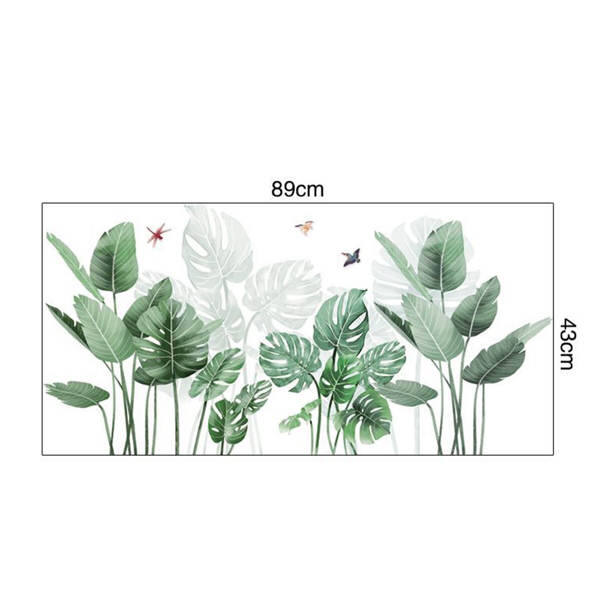 Växter blad väggdekal gröna växter fönster väggdekor heminredning kostym att fästa på vägg, glas, kakel, möbler