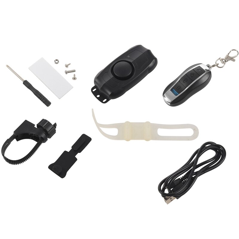 Usb Rechargeable Wireless Anti-Theft Vibration Motorcycle Bike Bicycle Security Lock Alarm With Remote Control