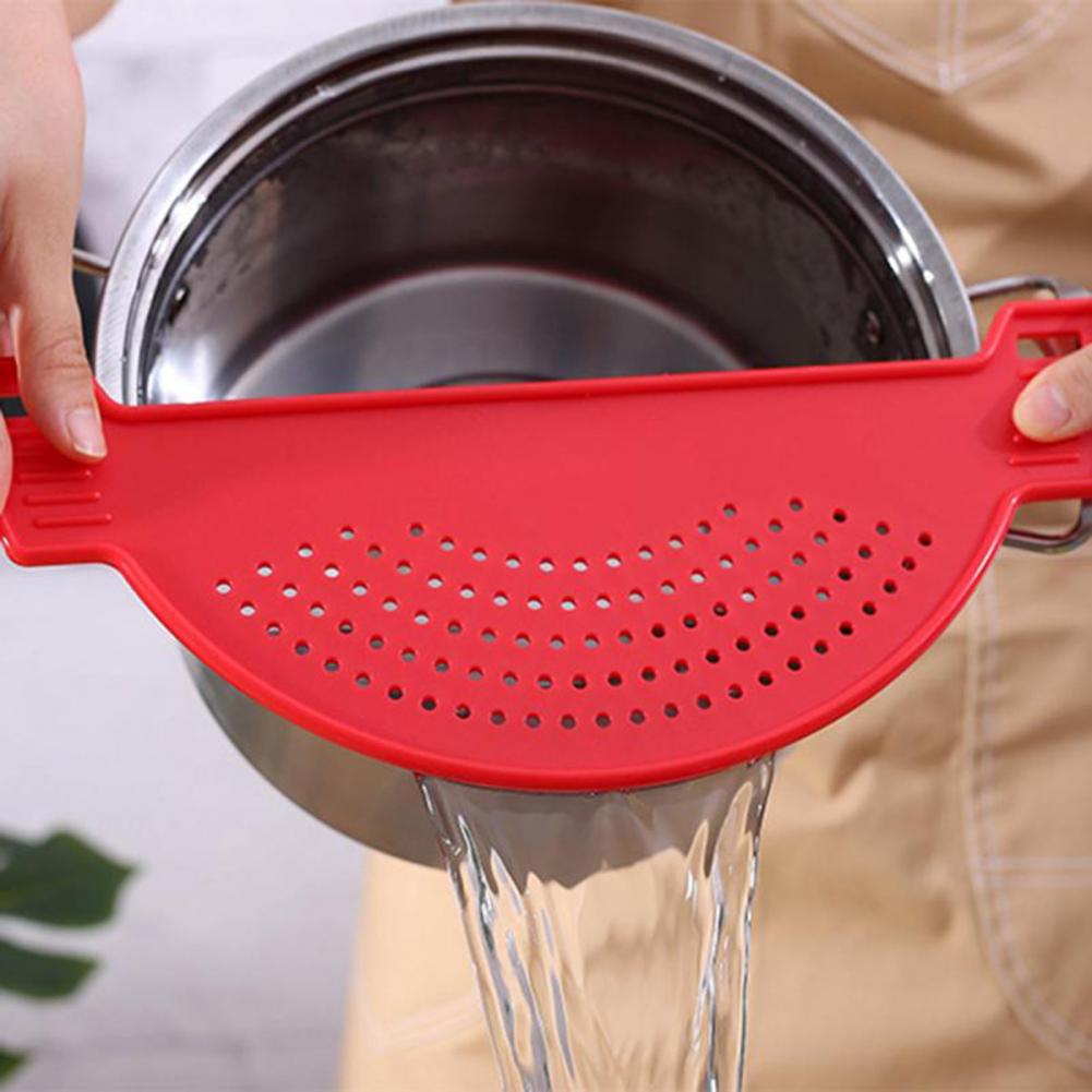 Escorredor placa meia lua forma vegetal lavagem resistente ao calor pote funil filtro para gadgets de cozinha