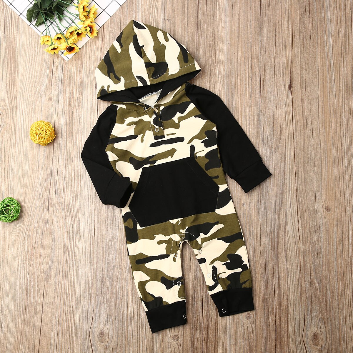 2019 Primavera Outono Bebê Roupa Infantil Roupas de Bebê Menino Manga Longa Dinossauro/Camuflagem Bolso Romper Macacões Outfit Geral