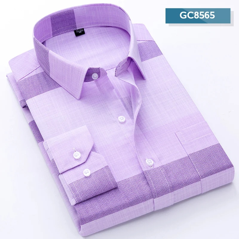 Nueva de camisas para hombre, manga larga, Formal, clásico, a cuadros, informal, suave, cómodo, con un solo bolsillo, con botones, Camisa Social juvenil: XXL / Verde