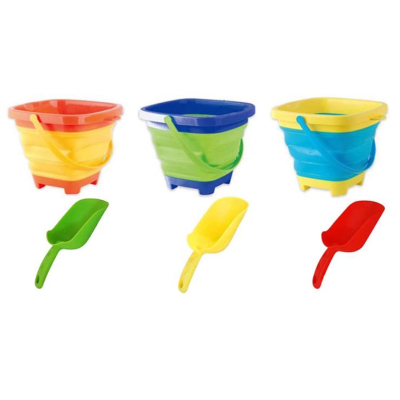 Beach Bucket And Sand Shovel Set,Kid&#39;s Beach Toy,2L Foldable Portable Beach Bucket,For Children To Play On The Beach: Default Title