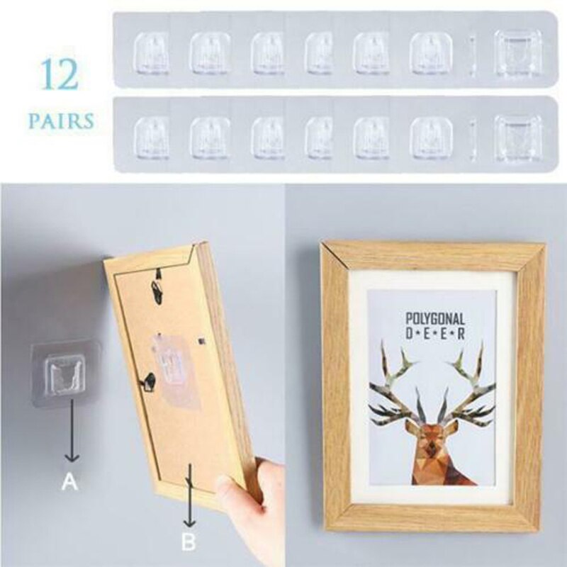 Transparent Double-sided Adhesive Wall Hooks Hangers Punch-free Super Strong Sticky Waterproof Reusable Seamless Hanging Hooks