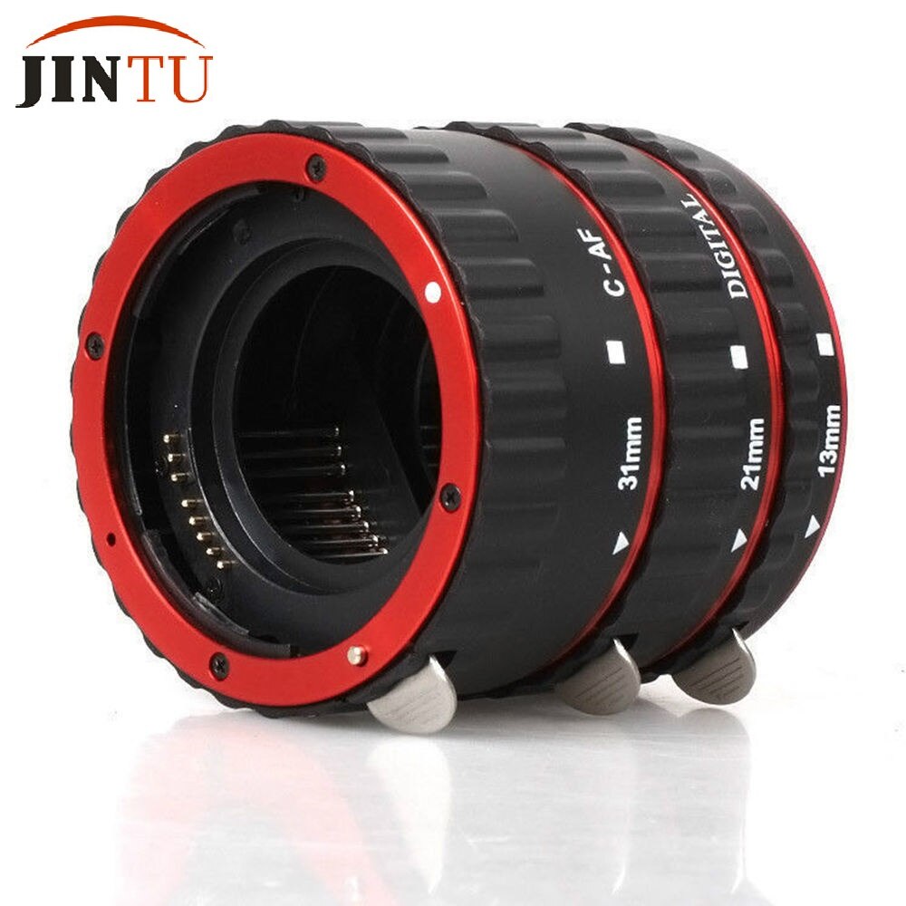 Jintu Rode Metalen Ttl Macro Af Autofocus Automatische Extension Tube Af Dg Set Voor Alle Canon Eos Ef/EF-S Slr Dslr Cmera Lens