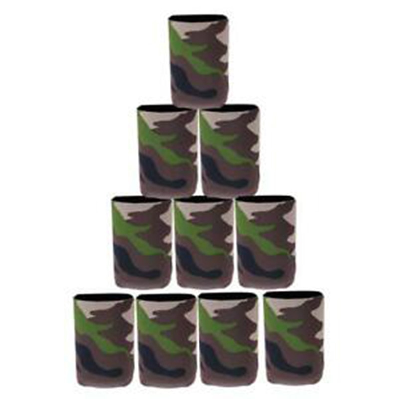 10Pc/Set Camouflage Neoprene Beer Cup Cover Drinks Tin Can Cooler Sleeve Holder
