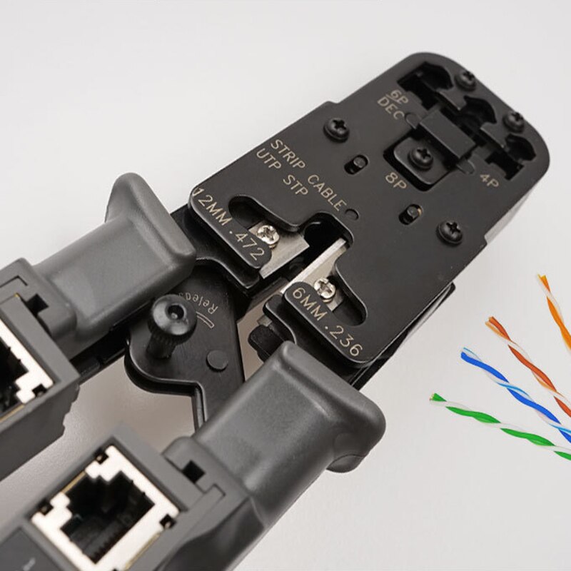 Alicates de prensado de Cable de red LAN RJ45, herramienta de corte, probador de cables, 6P/8P, 2 en 1