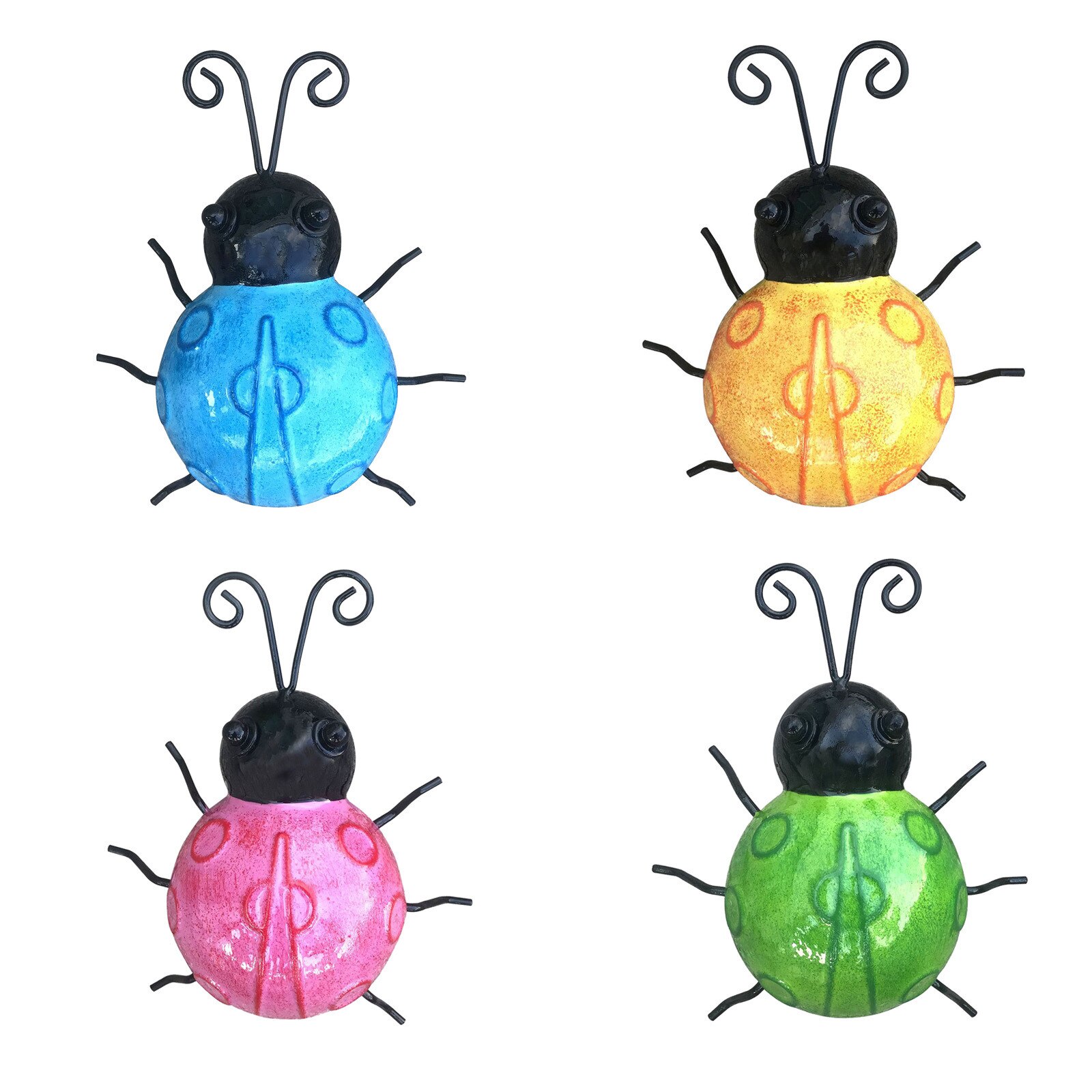 Tuin Kever Decoratieve Bark Hanger Kever Art Outdoor Metalen Dier Decoratie Voor Leuke Lieveheersbeestje Achtertuin Decor: 4PCS