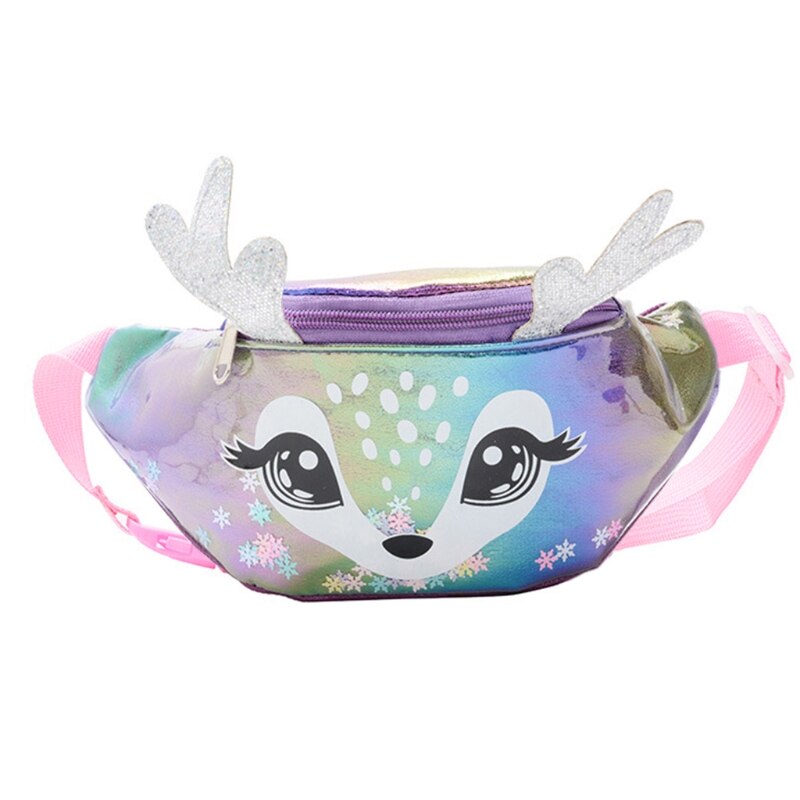 Draagbare Elanden Print Heuptas Fanny Pack Pouch Sport Riem Hip Borst Crossbody Shoulder Purse Voor Kids Kinderen