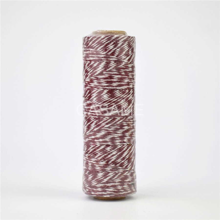 100% natural cotton rope 4ply (100Yards) 1pcs thin Bakers twine color baker twine silver gold red pink cotton string color: wine red