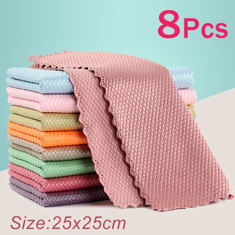 Microfiber Glass Cleaning Towel Mirror Cleaning Cloth Kitchen Cleaning Towel Wipe Wine Glass Cloth Car Window Clean Tools