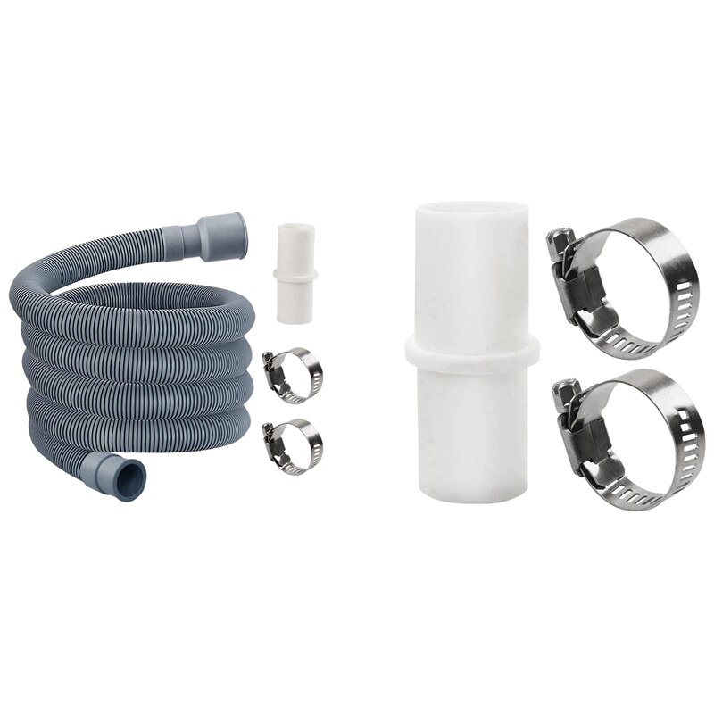 2set Automatic Drum Washing Machine Drain Pipe Drain Hose Fittings, 3 Meter & 21mm Diameter