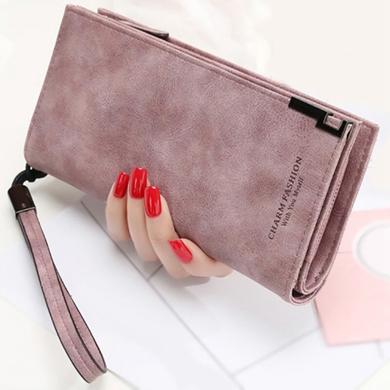Verkoop merk portemonnee dames scrub leren dames handtassen dames clutch portemonnee lange dames portemonnee carteira feminina