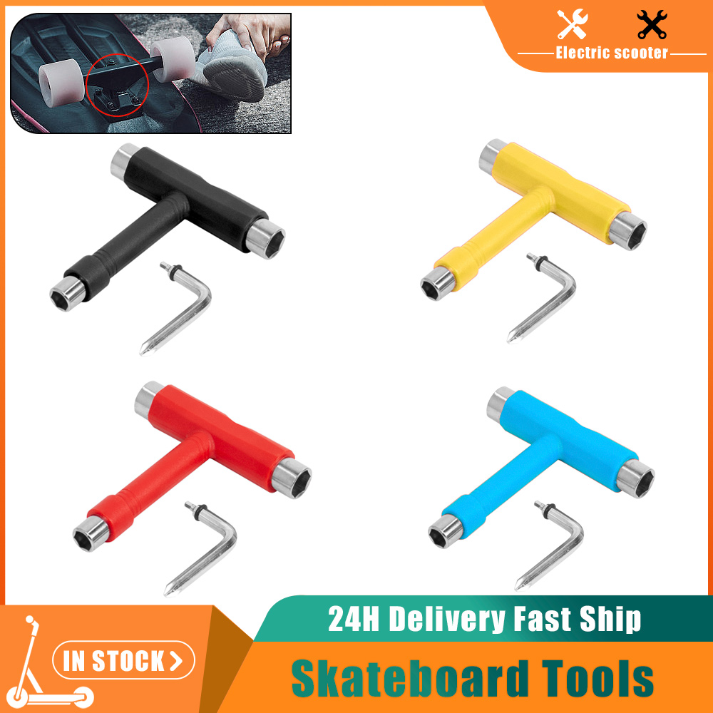 Deskorolka narzędzia T kształt deskorolka zestaw kluczy wielofunkcyjny wioślarz elektryczny skuter klucz robić narzędzie robić regulacji snowboardowego