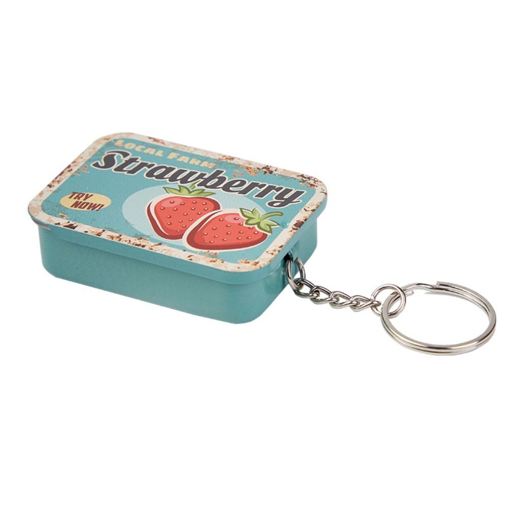 Met sleutelhanger Push-Pull blikken doos met schuifdeksels DIY opbergdoos Multifunctionele meerdere stijlen Metalen doos Schoolbenodigdheden: YELLOW